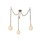 Kuzco Lighting MP579707BGGR Cherise 3-Lumières 180W Or brossé et verre opale côtelé brillant Suspendu