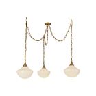Kuzco Lighting MP651312BGGR Farrah 3-Lumières 180W Or brossé et verre opale côtelé brillant Suspendu