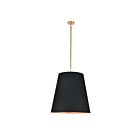 Kuzco Lighting PD311025VBBG Calor 3-Lumières 180W Lin noir avec parchemin doré et laiton vieilli Suspendu