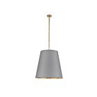 Kuzco Lighting PD311025VBGG Calor 3-Lumières 180W Lin gris avec parchemin doré et laiton vieilli Suspendu