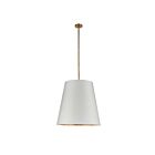 Kuzco Lighting PD311025VBWG Calor 3-Lumières 180W Laiton vieilli et lin blanc avec parchemin doré Suspendu