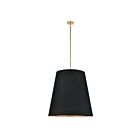 Kuzco Lighting PD311030VBBG Calor 3-Lumières 180W Lin noir avec parchemin doré et laiton vieilli Suspendu