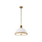 Kuzco Lighting PD331016MWVB Doral 2-Lumières 120W Blanc mat et laiton vieilli Suspendu