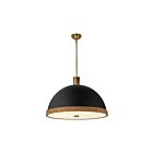 Kuzco Lighting PD331024MBVB Doral 3-Lumières 180W Noir mat et laiton vieilli Suspendu