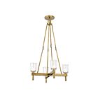 Kuzco Lighting PD338422VBCC Lucian 4-Lumières 240W Cristal transparent et laiton vieilli Suspendu