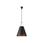Kuzco Lighting PD342020MBHL Brickell 3-Lumières 180W Noir mat et cuir noisette Suspendu
