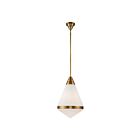 Kuzco Lighting PD348022VBOP Willard 1-Lumière 60W Laiton vieilli et verre opale mat Suspendu