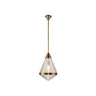 Kuzco Lighting PD348022VBPG Willard 1-Lumière 60W Laiton vieilli et verre prismatique Suspendu