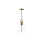 Kuzco Lighting PD401505AGCL Soji 1-Lumière 60W Or vieilli et verre transparent Suspendu