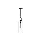 Kuzco Lighting PD401606MBCL Soji 1-Lumière 60W Verre transparent et noir mat Suspendu