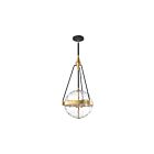 Kuzco Lighting PD406414BGWC Harmony 3-Lumières 180W Or brossé et verre effet eau transparent Suspendu