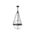 Kuzco Lighting PD406418MBWC Harmony 4-Lumières 240W Noir mat et verre effet eau transparent Suspendu