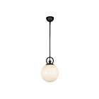 Kuzco Lighting PD407910MBGO Fiore 1-Lumière 60W Noir mat et verre opale brillant Suspendu