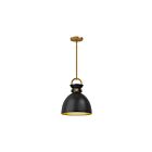 Kuzco Lighting PD411311AGMB Waldo 1-Lumière 60W Or vieilli et noir mat Suspendu