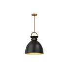 Kuzco Lighting PD411314AGMB Waldo 1-Lumière 60W Or vieilli et noir mat Suspendu