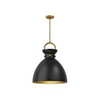 Kuzco Lighting PD411318AGMB Waldo 1-Lumière 60W Or vieilli et noir mat Suspendu
