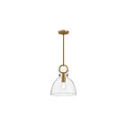 Kuzco Lighting PD411811AGCL Waldo 1-Lumière 60W Or vieilli et verre transparent Suspendu