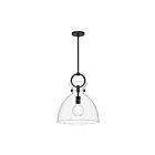 Kuzco Lighting PD411814MBCL Waldo 1-Lumière 60W Noir mat et verre transparent Suspendu