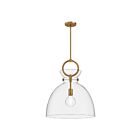 Kuzco Lighting PD411818AGCL Waldo 1-Lumière 60W Or vieilli et transparent Suspendu