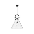 Kuzco Lighting PD412518MBCL Emerson 1-Lumière 60W Noir mat et verre transparent Suspendu