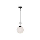 Kuzco Lighting PD415308MBOP Celia 1-Lumière 60W Noir mat et verre opale Suspendu