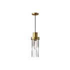 Kuzco Lighting PD435605BGCR Kent 1-Lumière 60W Or brossé et verre côtelé transparent Suspendu
