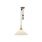 Kuzco Lighting PD447120BGWL Ellen 1-Lumière 60W Or brossé et lin blanc Suspendu