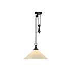 Kuzco Lighting PD447120MBWL Ellen 1-Lumière 60W Noir mat et lin blanc Suspendu