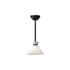 Kuzco Lighting PD470108MBGO Halston 1-Lumière 40W Noir mat et verre opale brillant Suspendu