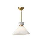 Kuzco Lighting PD470514BGGO Halston 1-Lumière 60W Or brossé et verre opale brillant Suspendu