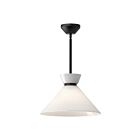 Kuzco Lighting PD470514MBGO Halston 1-Lumière 60W Noir mat et verre opale brillant Suspendu