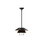 Kuzco Lighting PD475113MBCL Tetsu 1-Lumière 60W Noir mat et verre transparent Suspendu