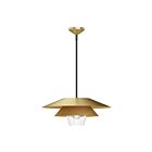 Kuzco Lighting PD475120BGCL Tetsu 1-Lumière 60W Or brossé et verre transparent Suspendu