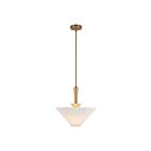 Kuzco Lighting PD497016BGFW Bridgette 1-Lumière 60W Or brossé et blanc plié Suspendu