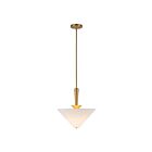 Kuzco Lighting PD497016BGWL Bridgette 1-Lumière 60W Or brossé et lin blanc Suspendu