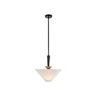 Kuzco Lighting PD497016MBFW Bridgette 1-Lumière 60W Noir mat et blanc plié Suspendu