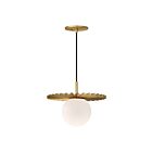 Kuzco Lighting PD501212BGOP Plume 1-Lumière 60W Or brossé et verre opale mat Suspendu
