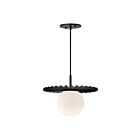 Kuzco Lighting PD501212MBOP Plume 1-Lumière 60W Noir mat et verre opale mat Suspendu