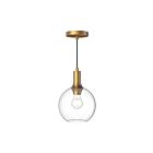 Kuzco Lighting PD506108AGCL Castilla 1-Lumière 60W Or vieilli et verre transparent Suspendu