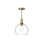 Kuzco Lighting PD506210AGCL Castilla 1-Lumière 60W Or vieilli et verre transparent Suspendu