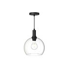 Kuzco Lighting PD506210MBCL Castilla 1-Lumière 60W Noir mat et verre transparent Suspendu