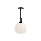 Kuzco Lighting PD506210MBOP Castilla 1-Lumière 60W Noir mat et verre opale mat Suspendu