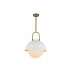 Kuzco Lighting PD507216WHOP Harper 1-Lumière 60W Blanc et verre opale Suspendu