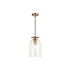 Kuzco Lighting PD515408BGCL Sylvia 1-Lumière 60W Or brossé et verre transparent Suspendu