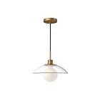 Kuzco Lighting PD517112AGCL Francesca 1-Lumière 60W Or vieilli et verre transparent Suspendu