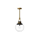 Kuzco Lighting PD520512AGCL Copperfield 1-Lumière 60W Or vieilli et verre transparent Suspendu