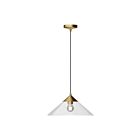 Kuzco Lighting PD521015BGCL Mauer 1-Lumière 60W Or brossé et verre transparent Suspendu
