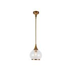 Kuzco Lighting PD524110AGCL Hazel 1-Lumière 60W Or vieilli et verre transparent Suspendu