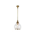 Kuzco Lighting PD524214AGCL Hazel 1-Lumière 60W Or vieilli et verre transparent Suspendu