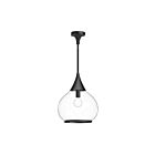 Kuzco Lighting PD524214MBCL Hazel 1-Lumière 60W Noir mat et verre transparent Suspendu